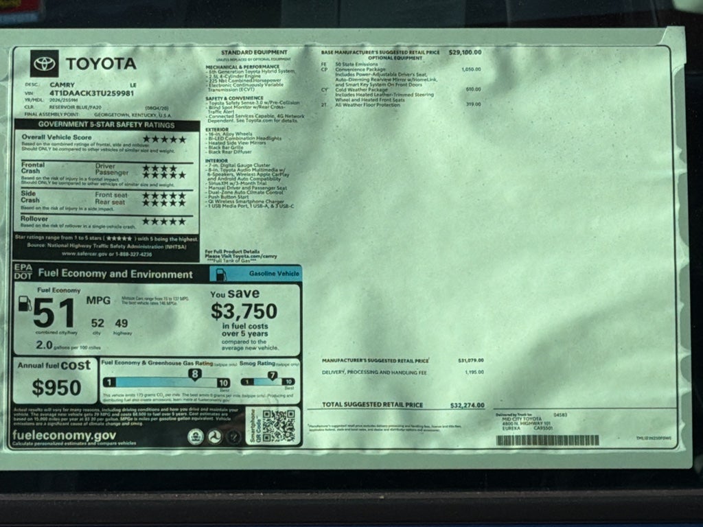 2026 Toyota Camry LE