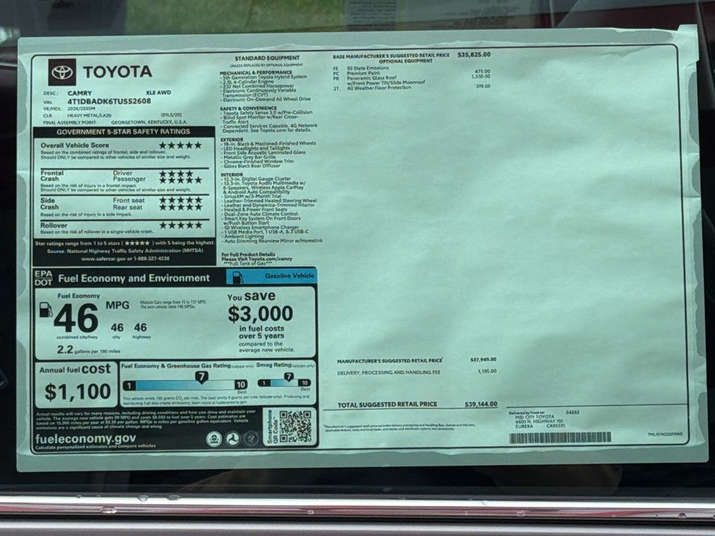 2026 Toyota Camry XLE