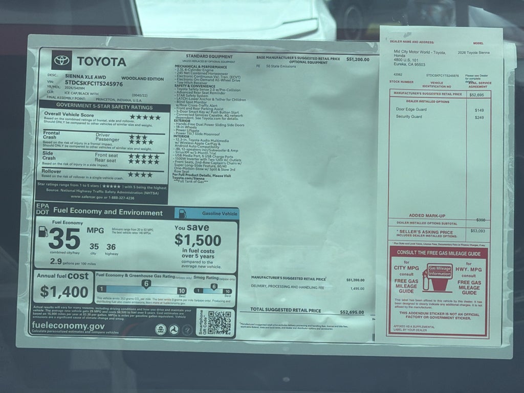 2026 Toyota Sienna Woodland Edition