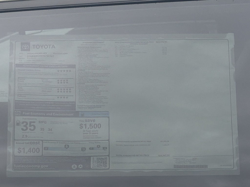 2026 Toyota Highlander Hybrid Hybrid Platinum