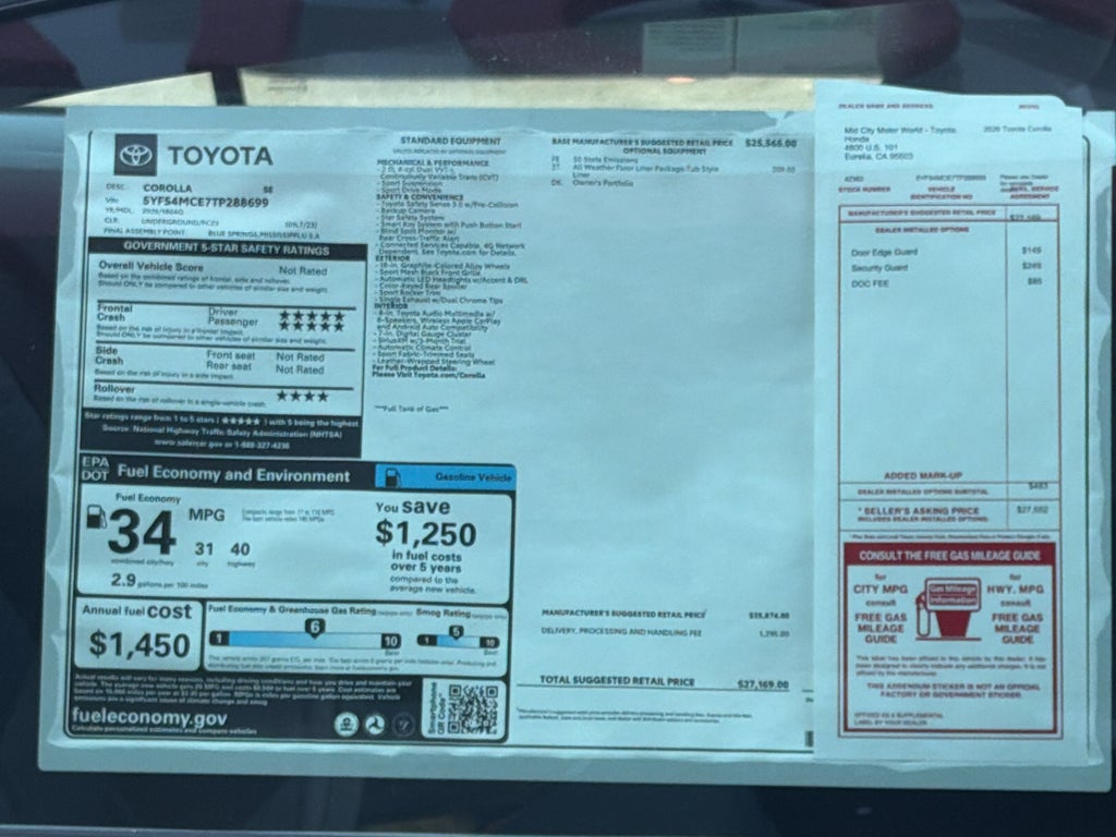 2026 Toyota Corolla SE