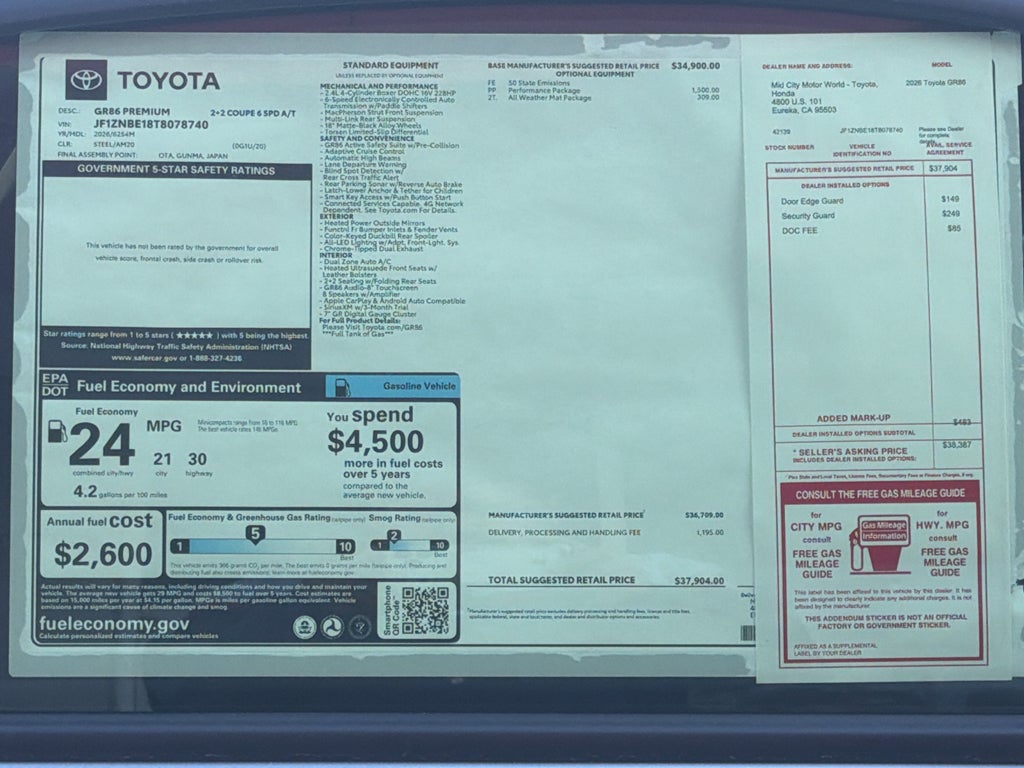 2026 Toyota GR86 GR86 Premium
