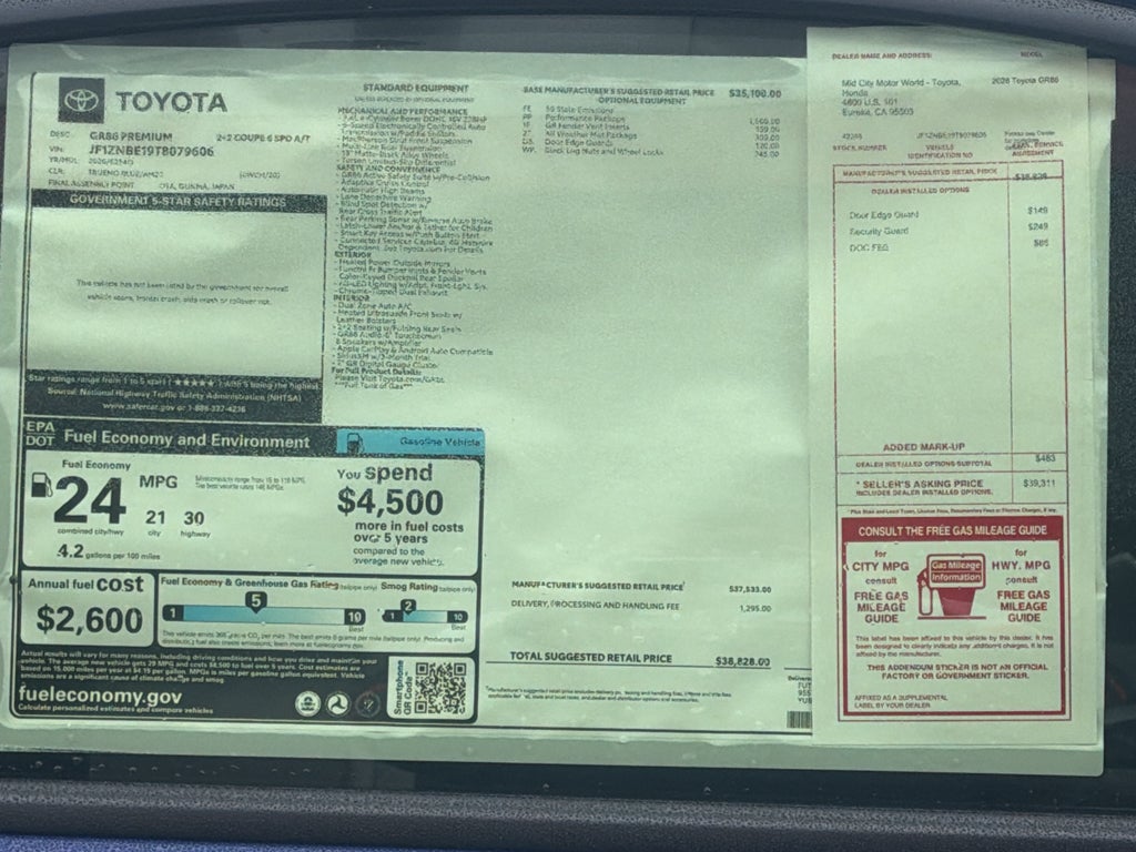 2026 Toyota GR86 GR86 Premium