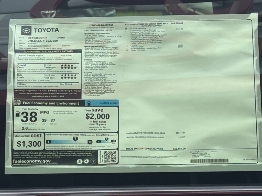 2026 Toyota Crown Signia Limited