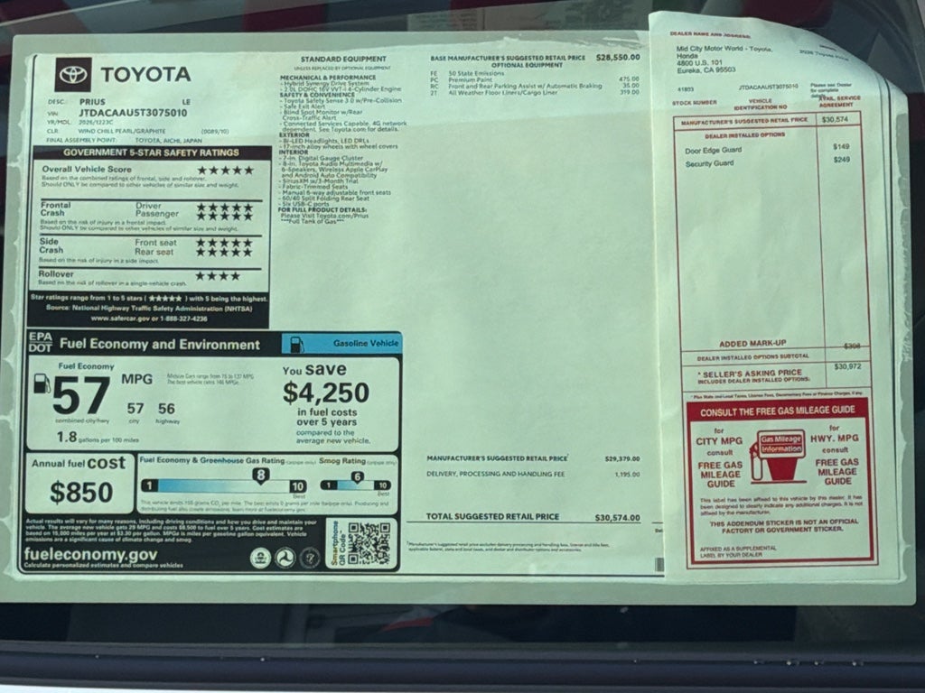 2026 Toyota Prius LE