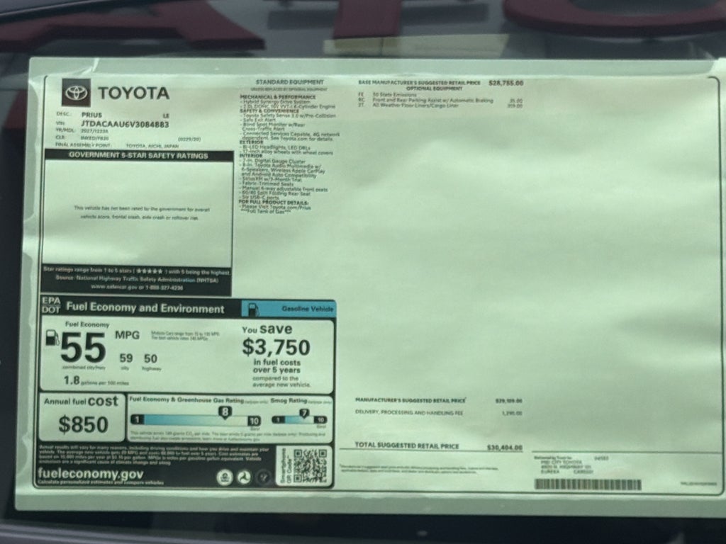 2027 Toyota Prius LE