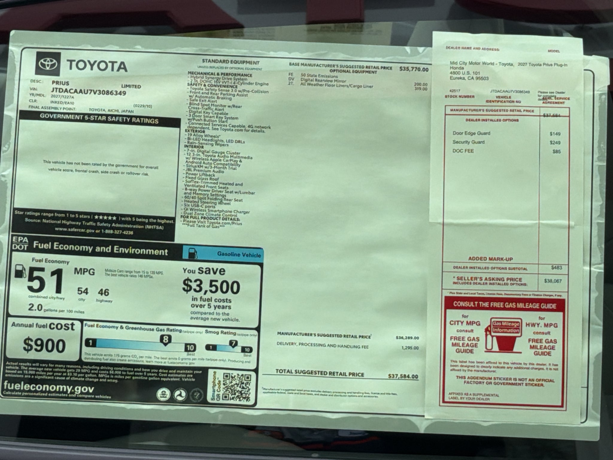 2027 Toyota Prius Limited