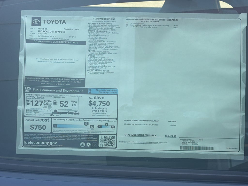 2026 Toyota Prius Plug-in Hybrid SE