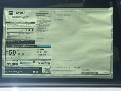 2026 Toyota Corolla Hybrid Hybrid LE