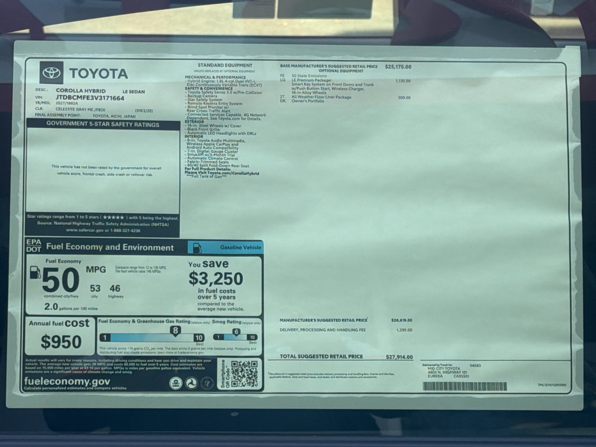 2027 Toyota Corolla Hybrid Hybrid LE