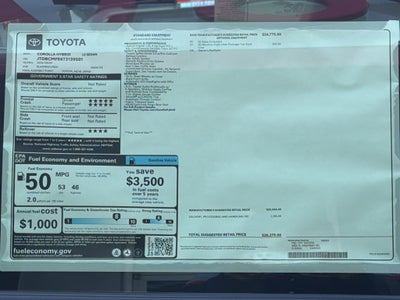 2026 Toyota Corolla Hybrid Hybrid LE